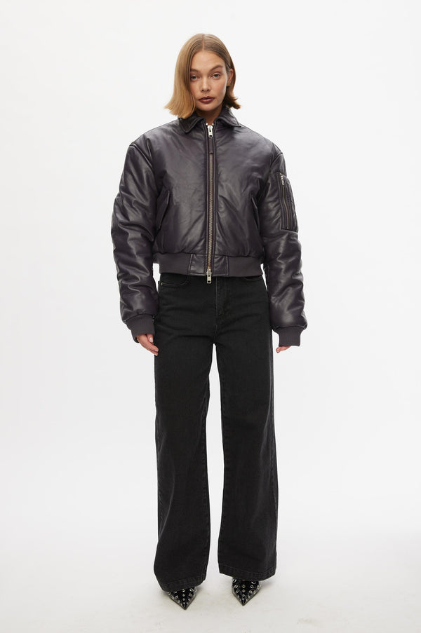 Pad Leather Bomber