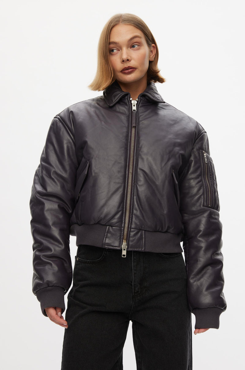 Pad Leather Bomber