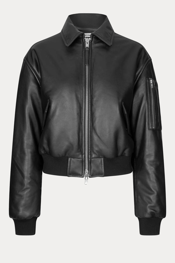 Pad Leather Bomber