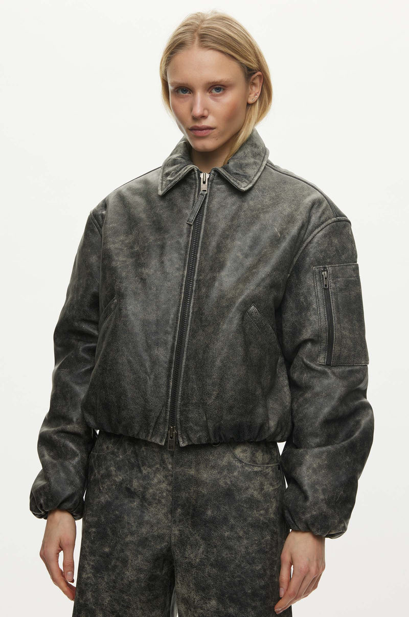 Bold Leather Bomber