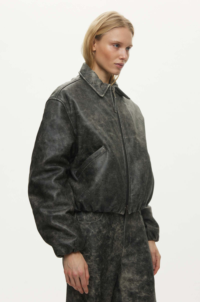 Bold Leather Bomber